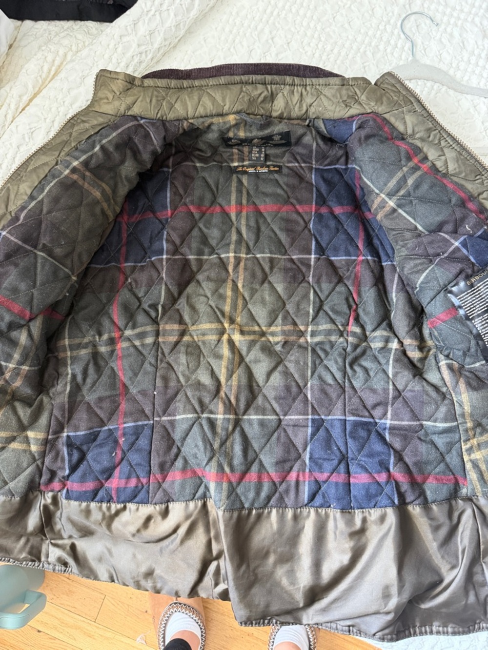 Barbour Ashley Waxed Jacket with Quilted Liner size U.S. 8 - Picture 8 of 10